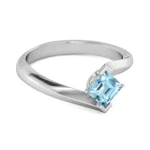Embrace Ring 925 Sterling Silver 0.50 Ctw Blue Topaz Women Ring