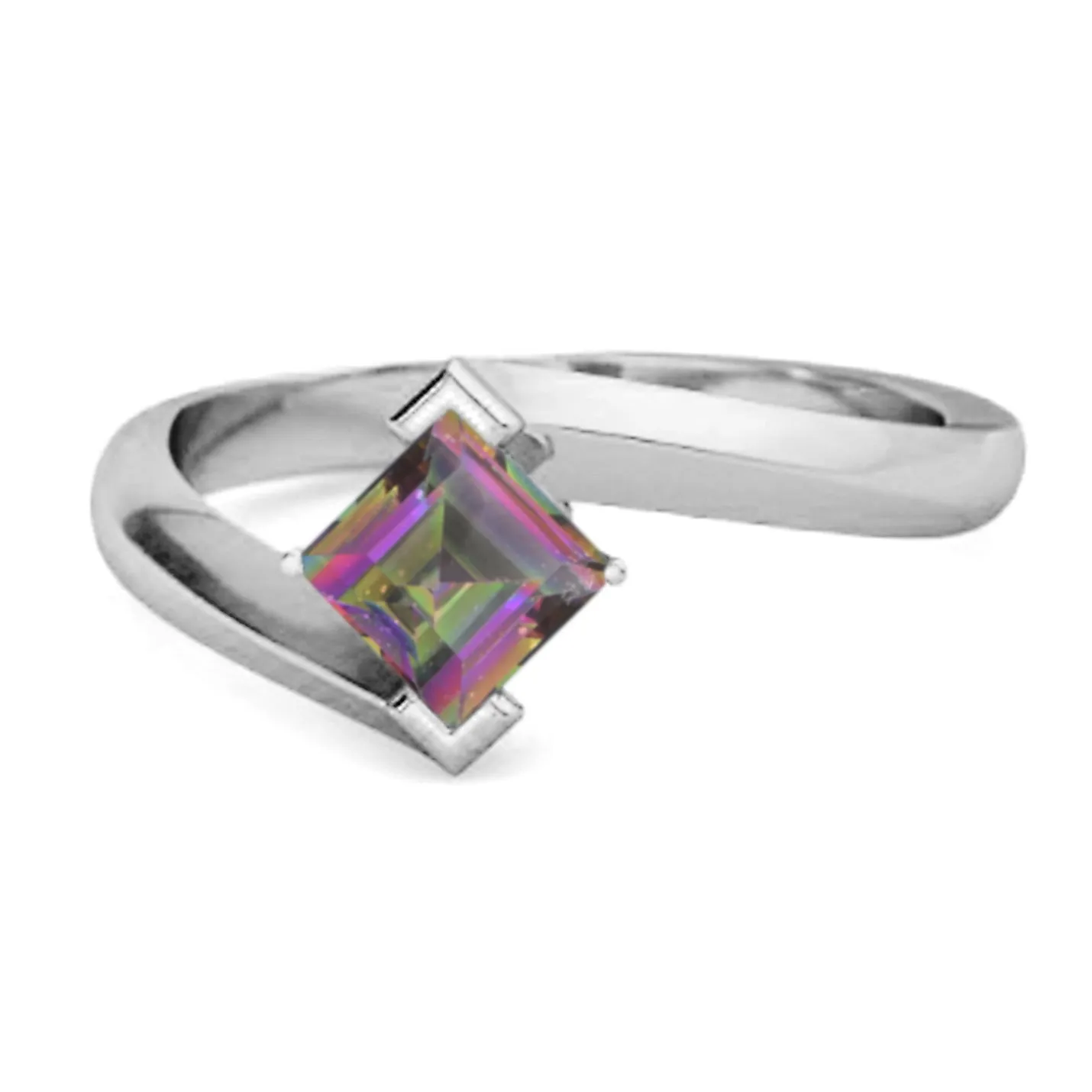 Embrace Ring 925 Sterling Silver 0.50 Ctw Mystic Topaz Women Ring