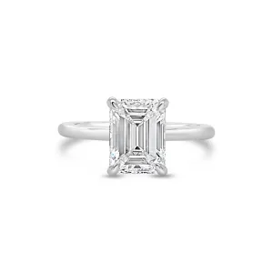 Emerald Solitaire Engagement Ring