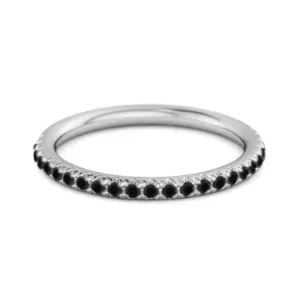 Eternity Collection Black Spinel Stackable Ring Gift Her 925 Silver