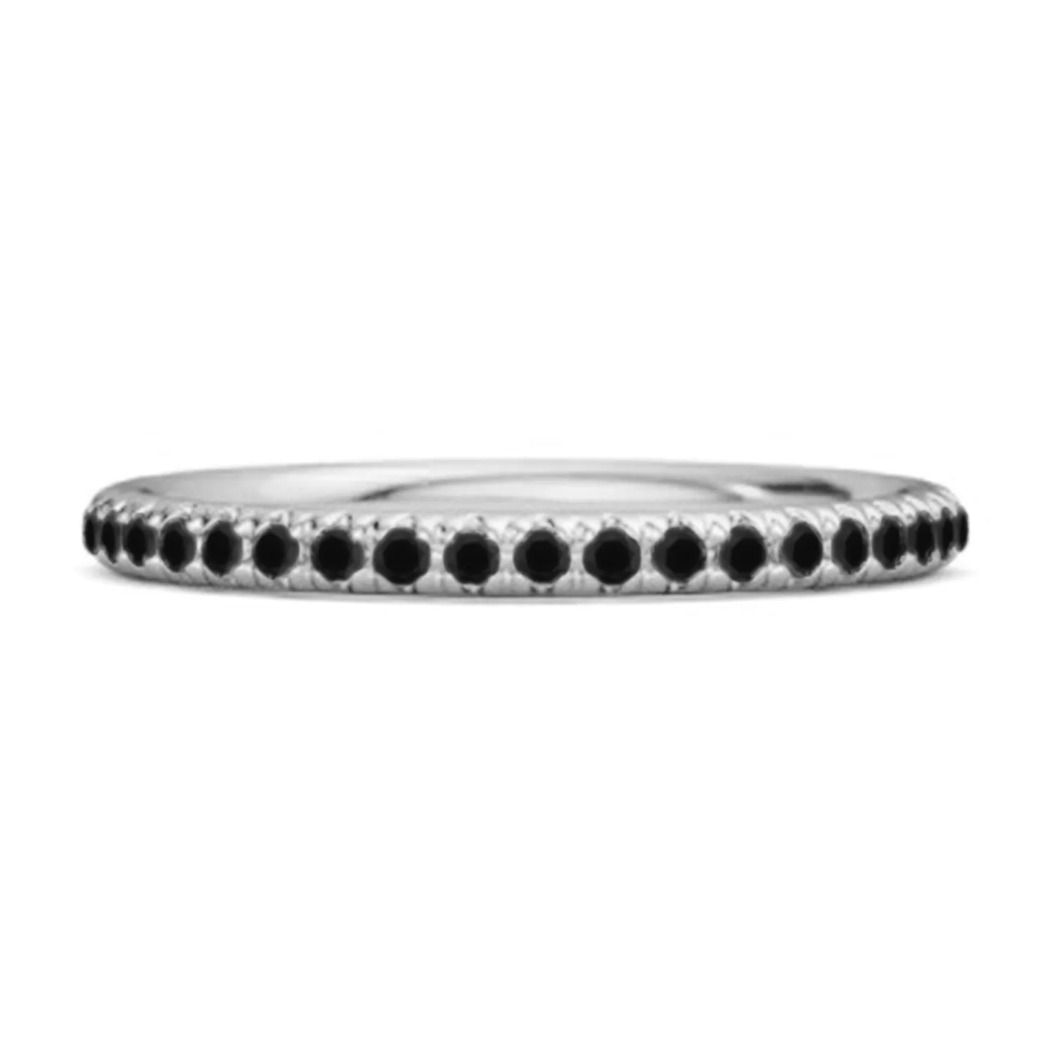 Eternity Collection Black Spinel Stackable Ring Gift Her 925 Silver