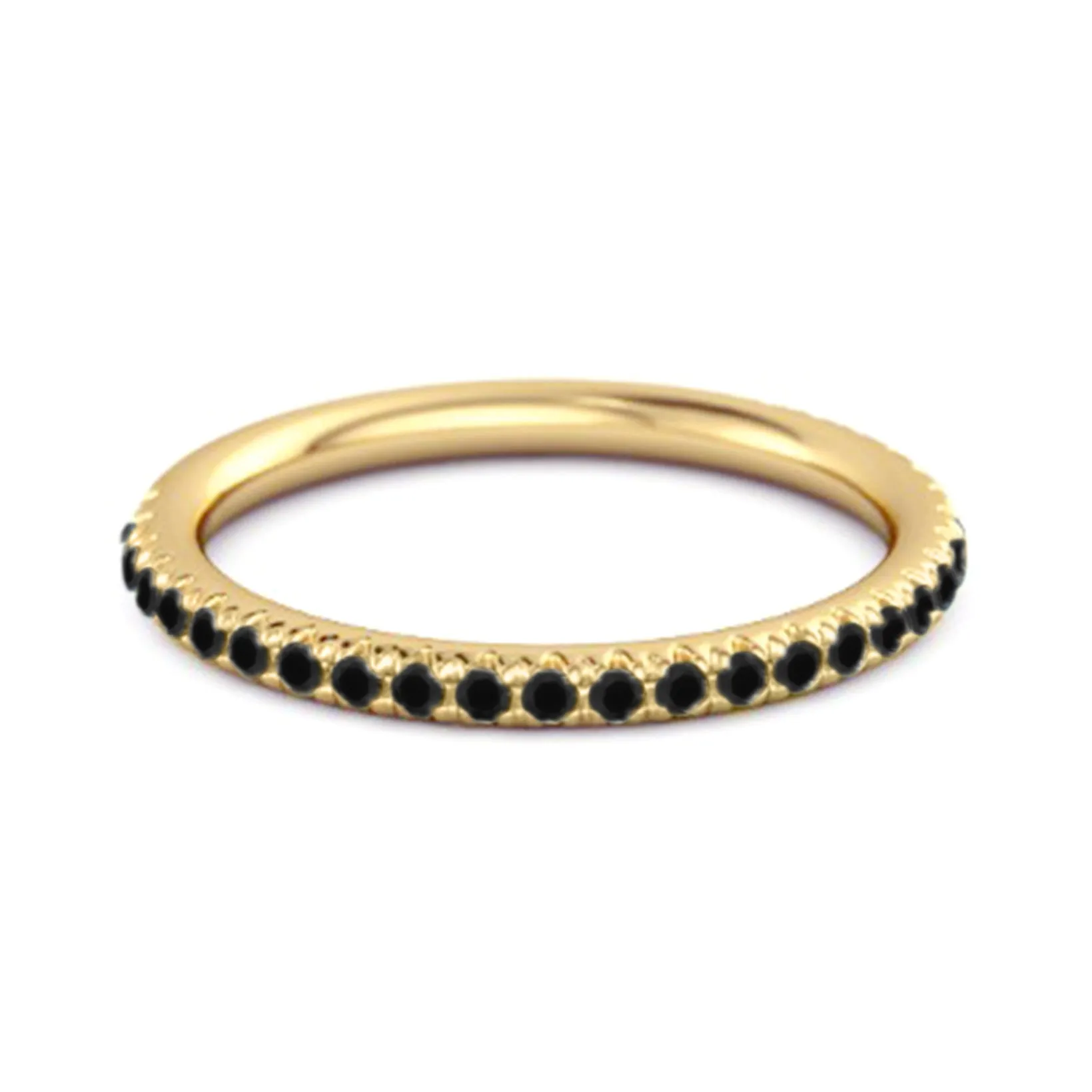 Eternity Collection Black Spinel Stackable Ring Gift Her 925 Silver