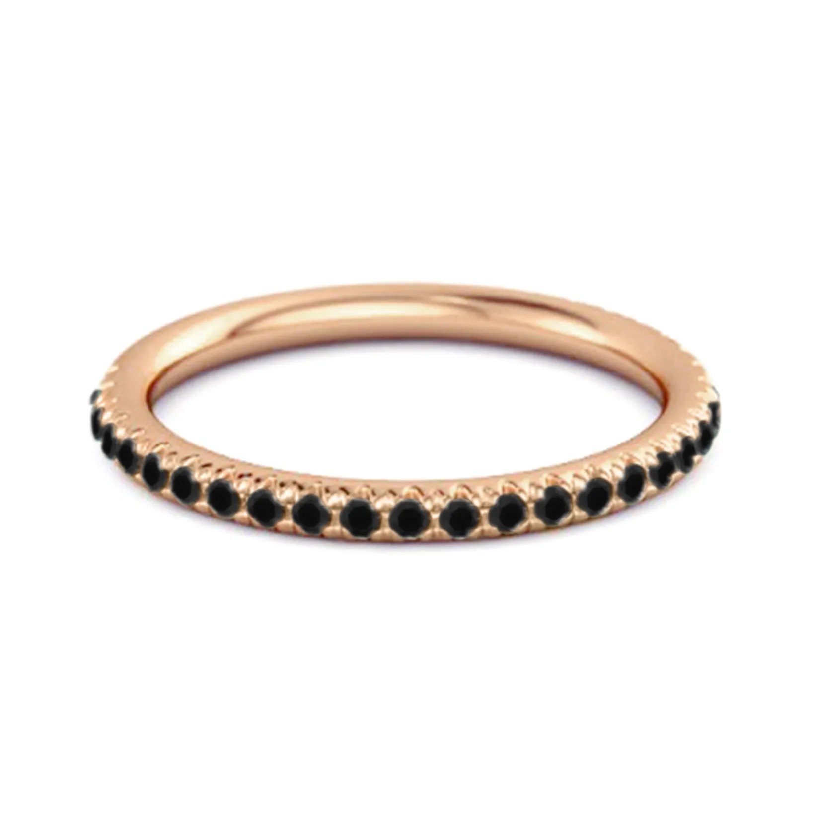 Eternity Collection Black Spinel Stackable Ring Gift Her 925 Silver