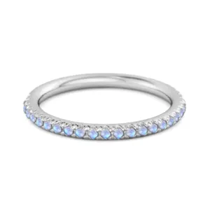Eternity Collection Moonstone Stackable Ring Gift Her 925 Silver