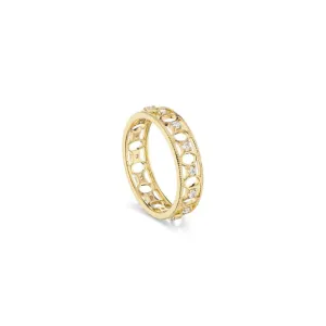 Eternity Gallerie Band in Brushed Gold and White Diamond