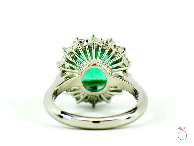 Fine Colombian Emerald & Diamond Platinum Ring, GIA Report