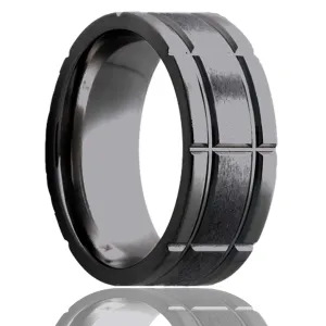Flat Zirconium Ring with a Milled Pattern