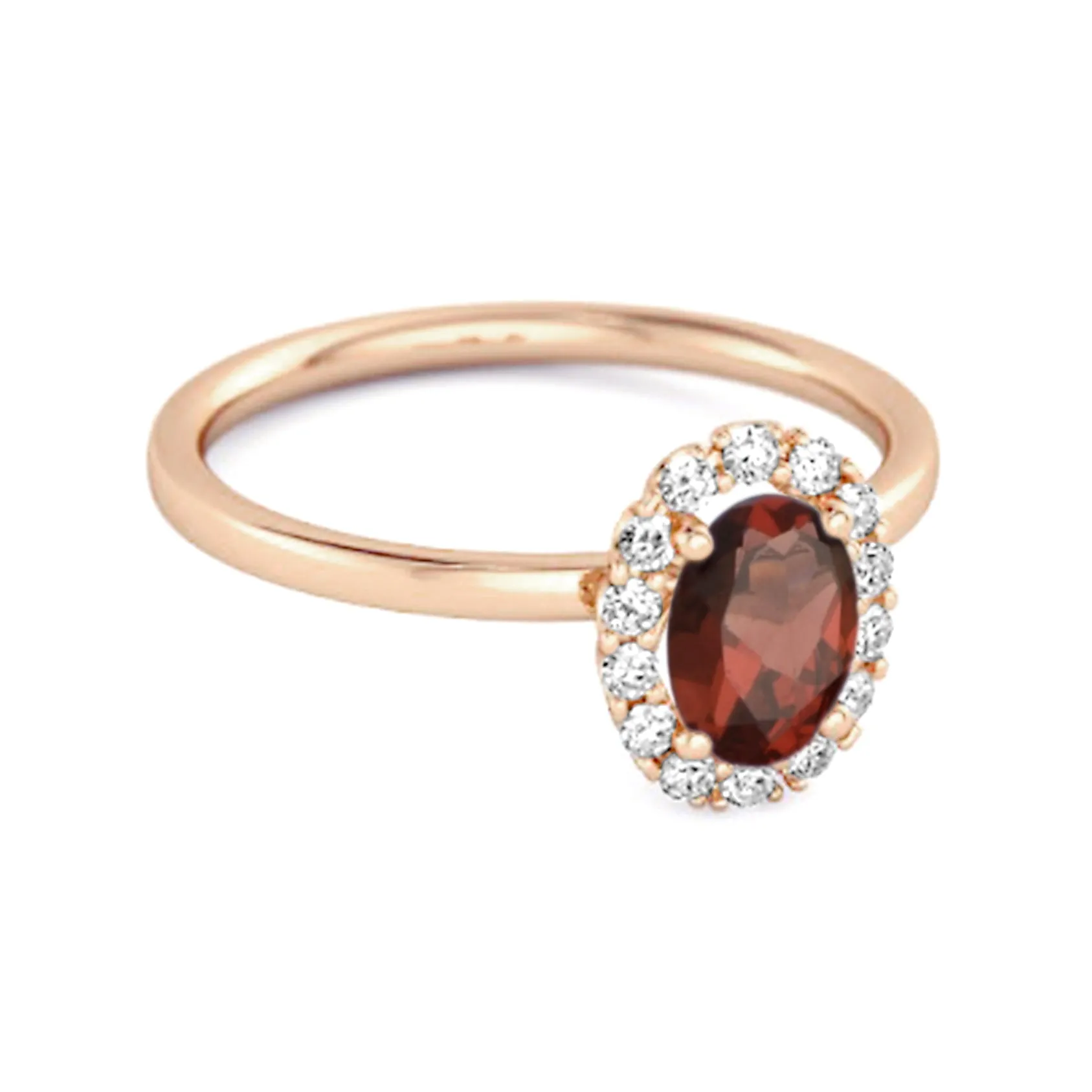 Floating Halo Ring 925 Sterling Silver 1.50 Ctw Garnet Ring