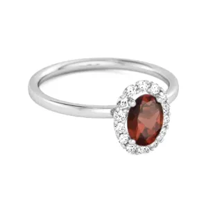 Floating Halo Ring 925 Sterling Silver 1.50 Ctw Garnet Ring