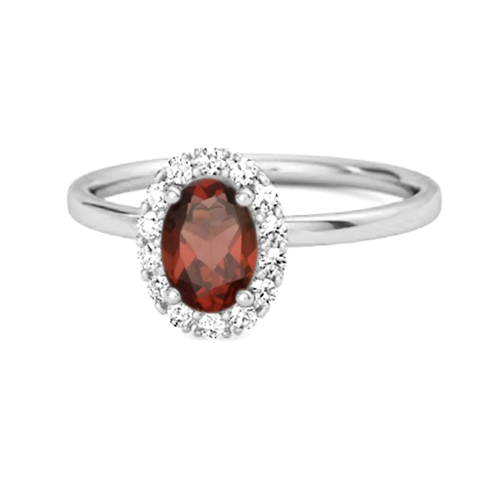 Floating Halo Ring 925 Sterling Silver 1.50 Ctw Garnet Ring