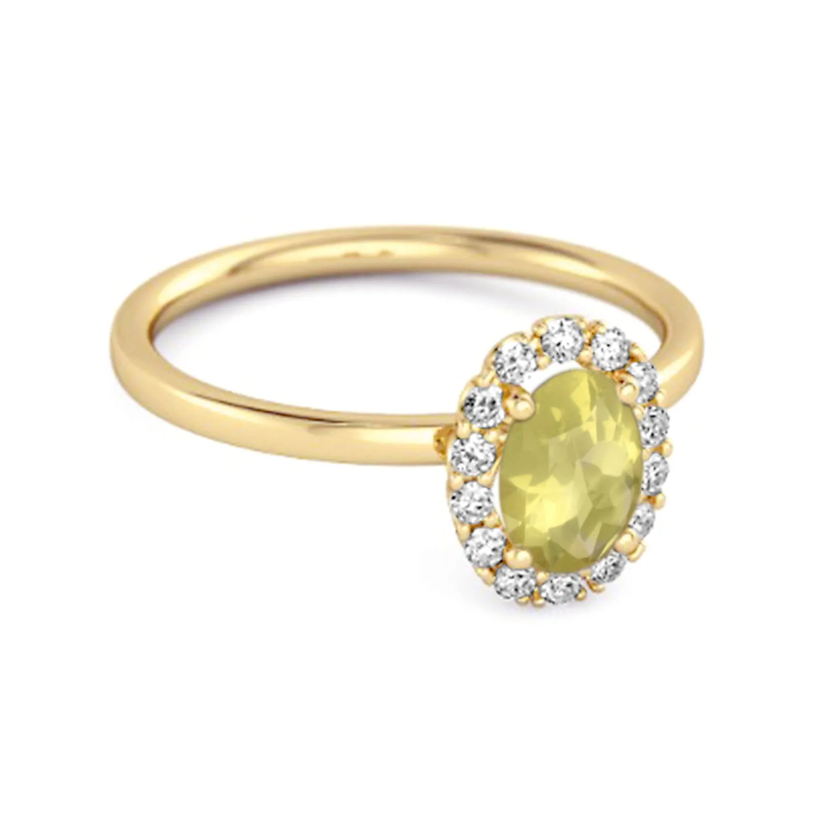 Floating Halo Ring 925 Sterling Silver 1.50 Ctw Lemon Quartz Ring
