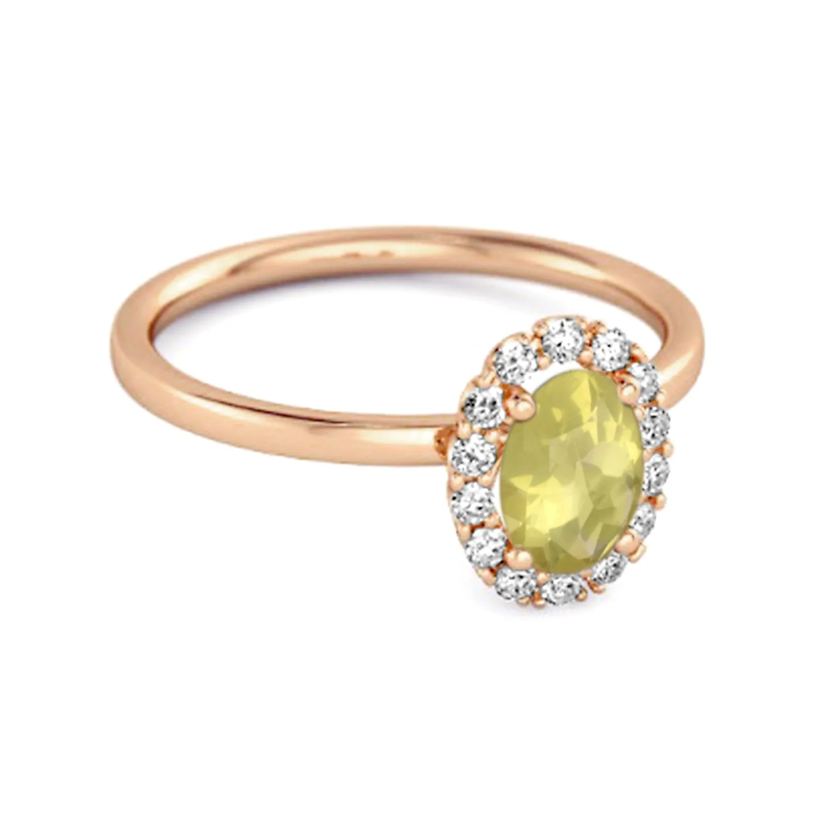 Floating Halo Ring 925 Sterling Silver 1.50 Ctw Lemon Quartz Ring