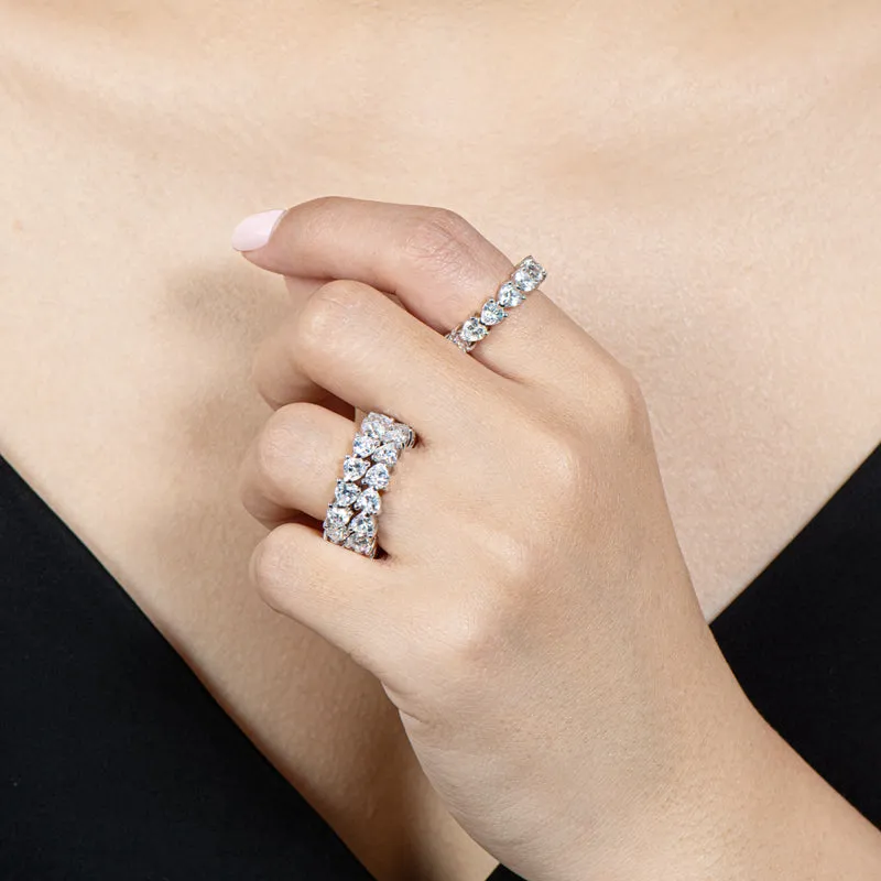 Full Eternity Heart Shaped Moissanite Diamond Ring