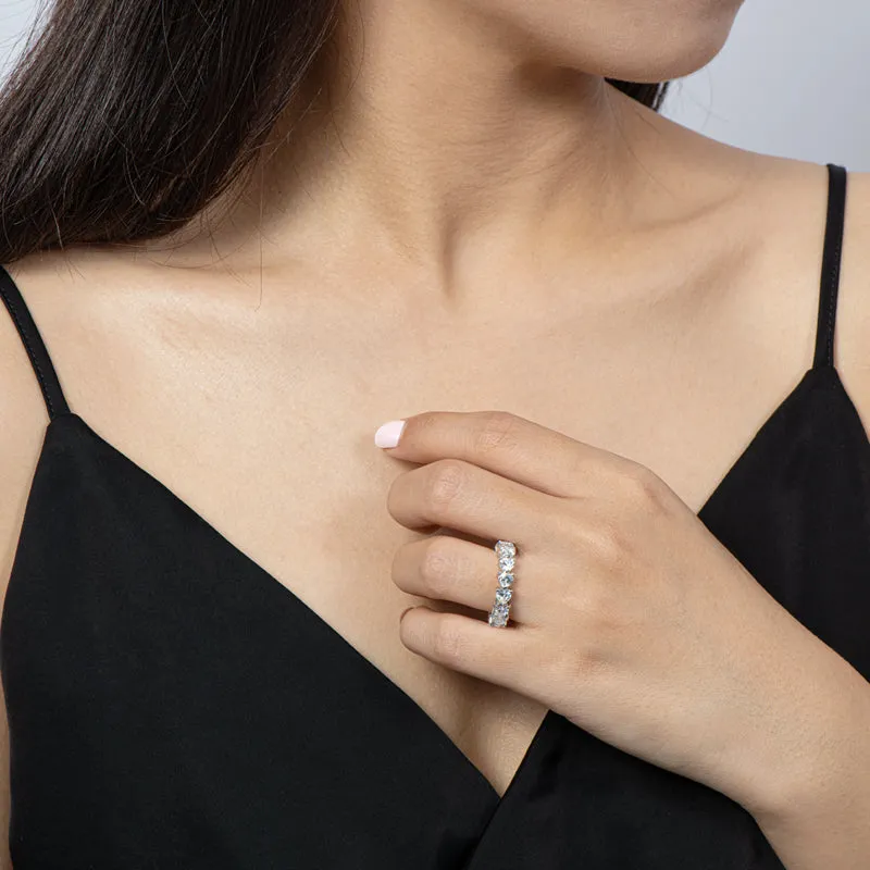 Full Eternity Heart Shaped Moissanite Diamond Ring