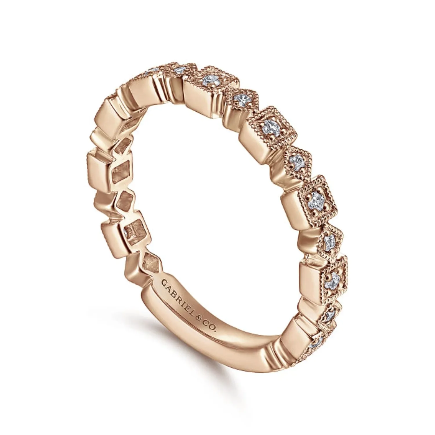 Gabriel & Co. Diamond Geometric Wedding Band