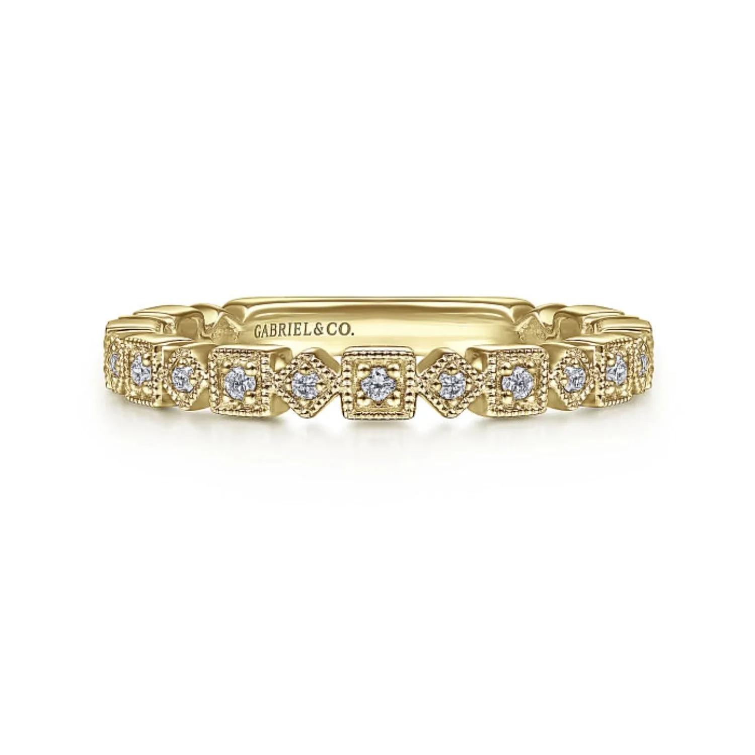 Gabriel & Co. Diamond Geometric Wedding Band