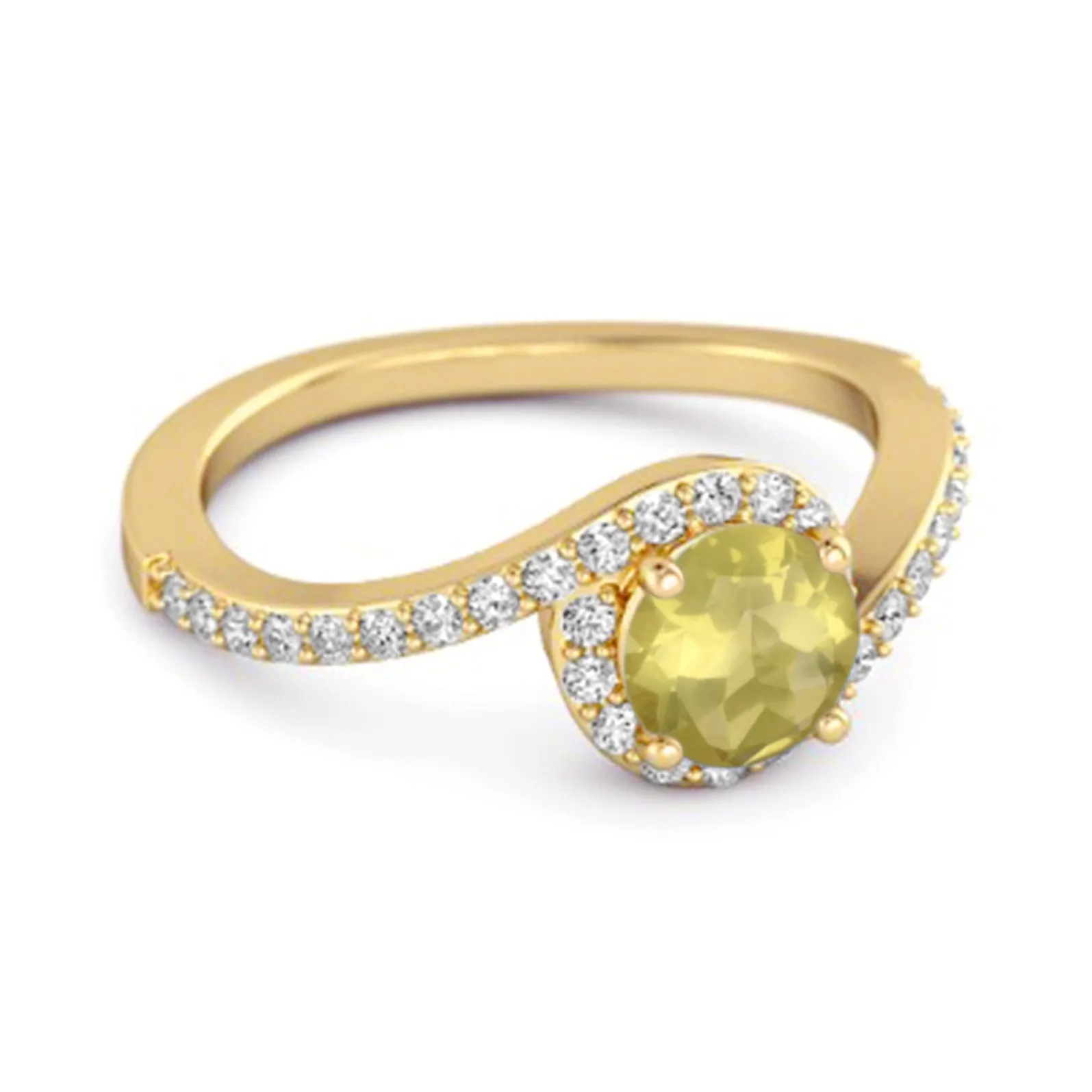 Genuine 0.25 Ctw Lemon Quartz 925 Sterling Silver Women Ring