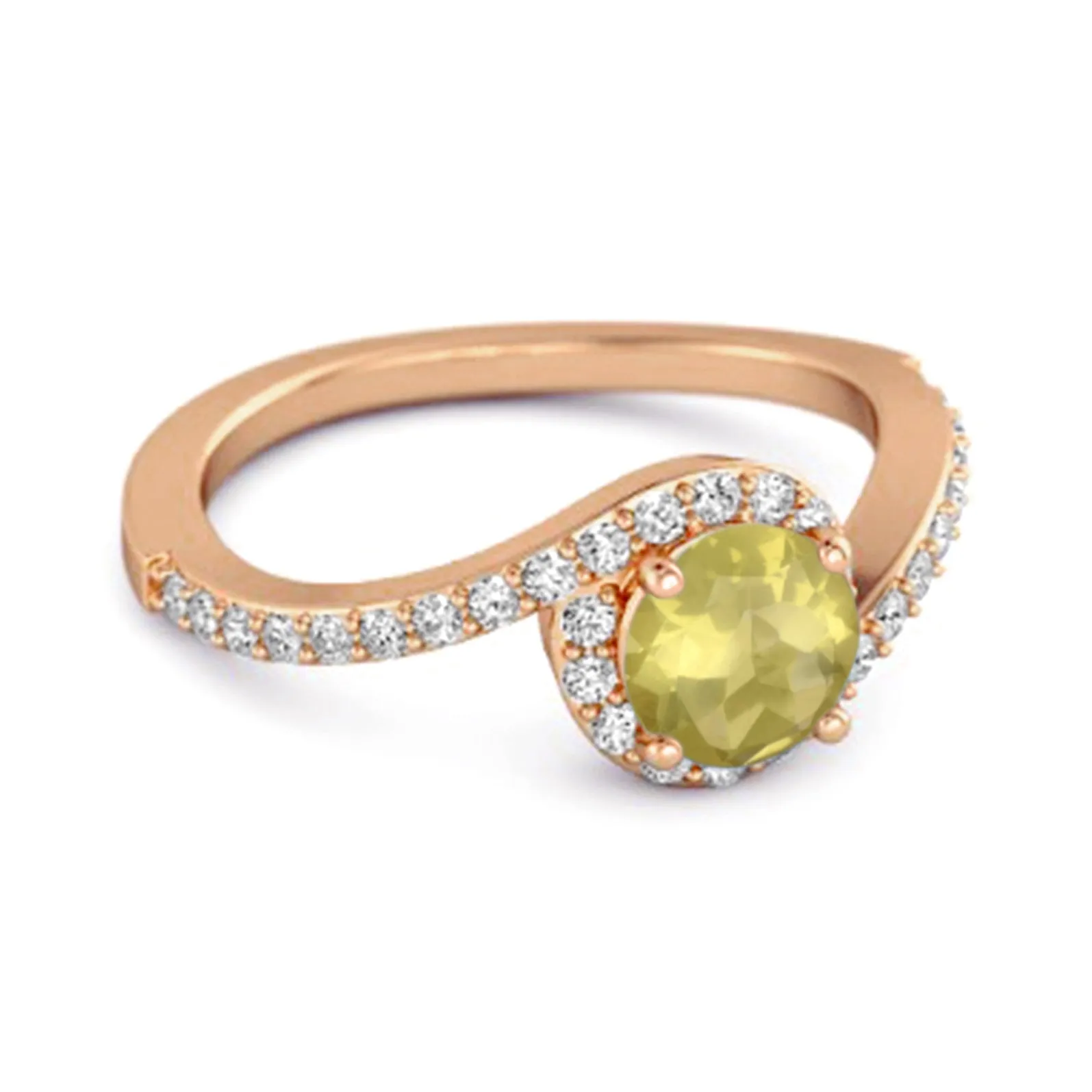 Genuine 0.25 Ctw Lemon Quartz 925 Sterling Silver Women Ring