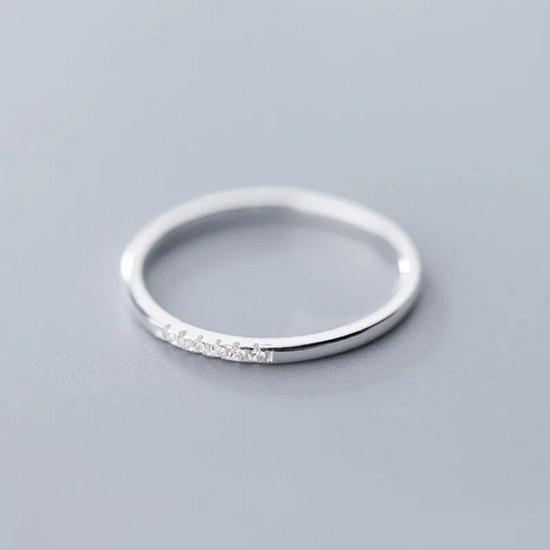 Genuine 925 Sterling Silver Ring Cute Round Women's Fine Jewelry