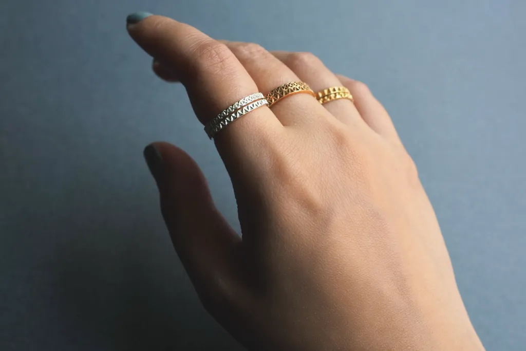Geometric Stack Rings Set 1 - X and V Ring