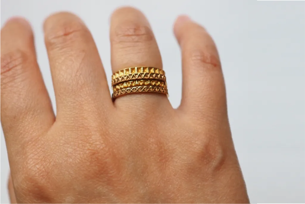 Geometric Stack Rings Set 1 - X and V Ring