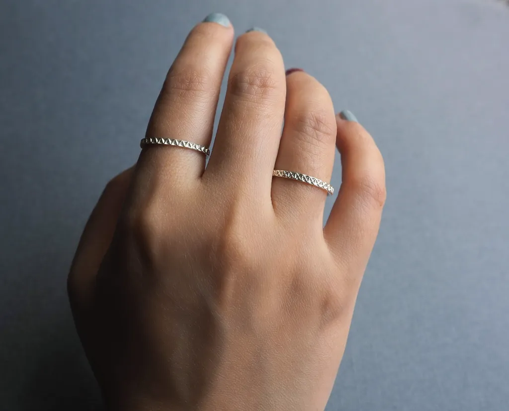 Geometric Stack Rings Set 1 - X and V Ring
