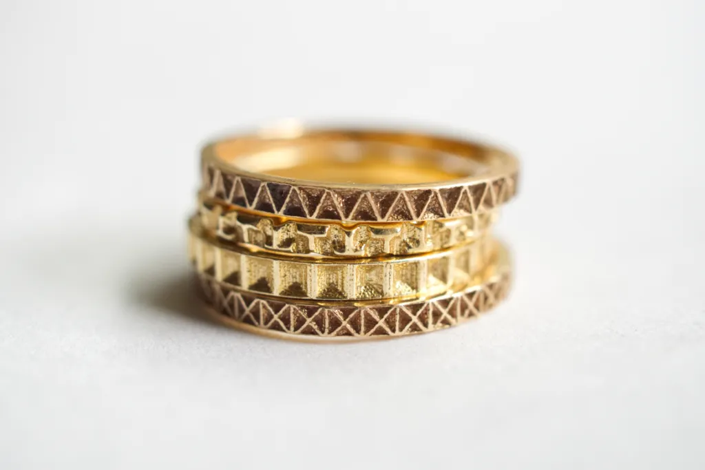Geometric Stack Rings Set 2 - Square and Tetris
