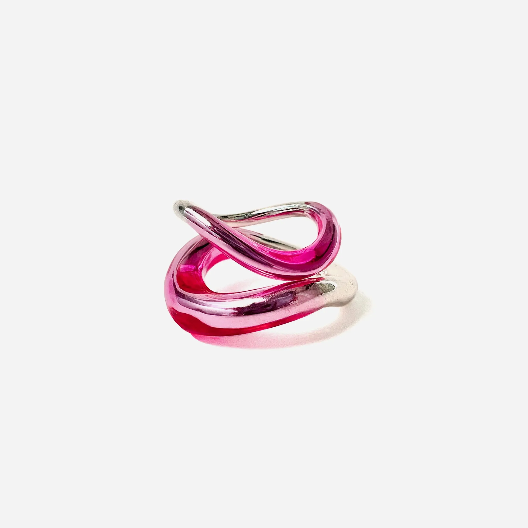 Glazed Duo Ring Set in Silver