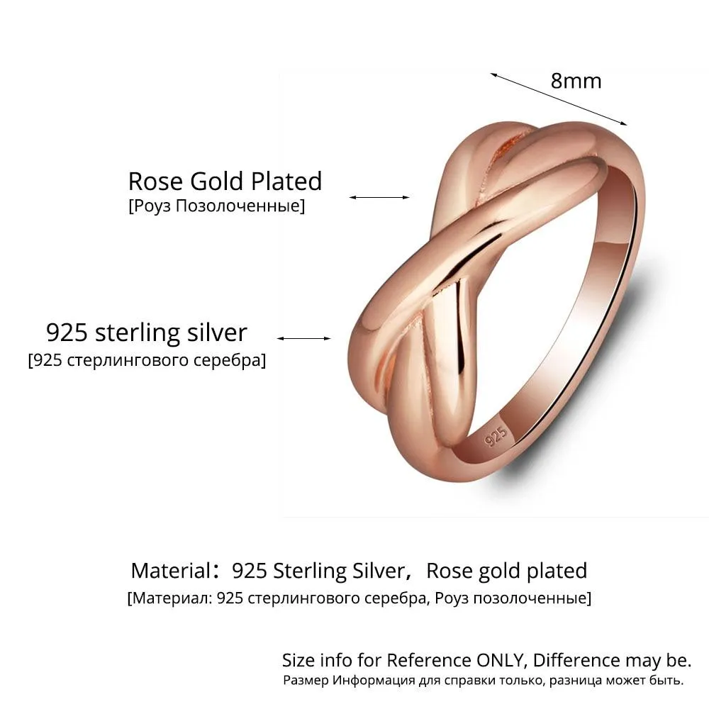 Gold Color 925 Sterling Silver Party Rings for Women with Infinity Love Pattern – Best Jewelry Gift for Her 