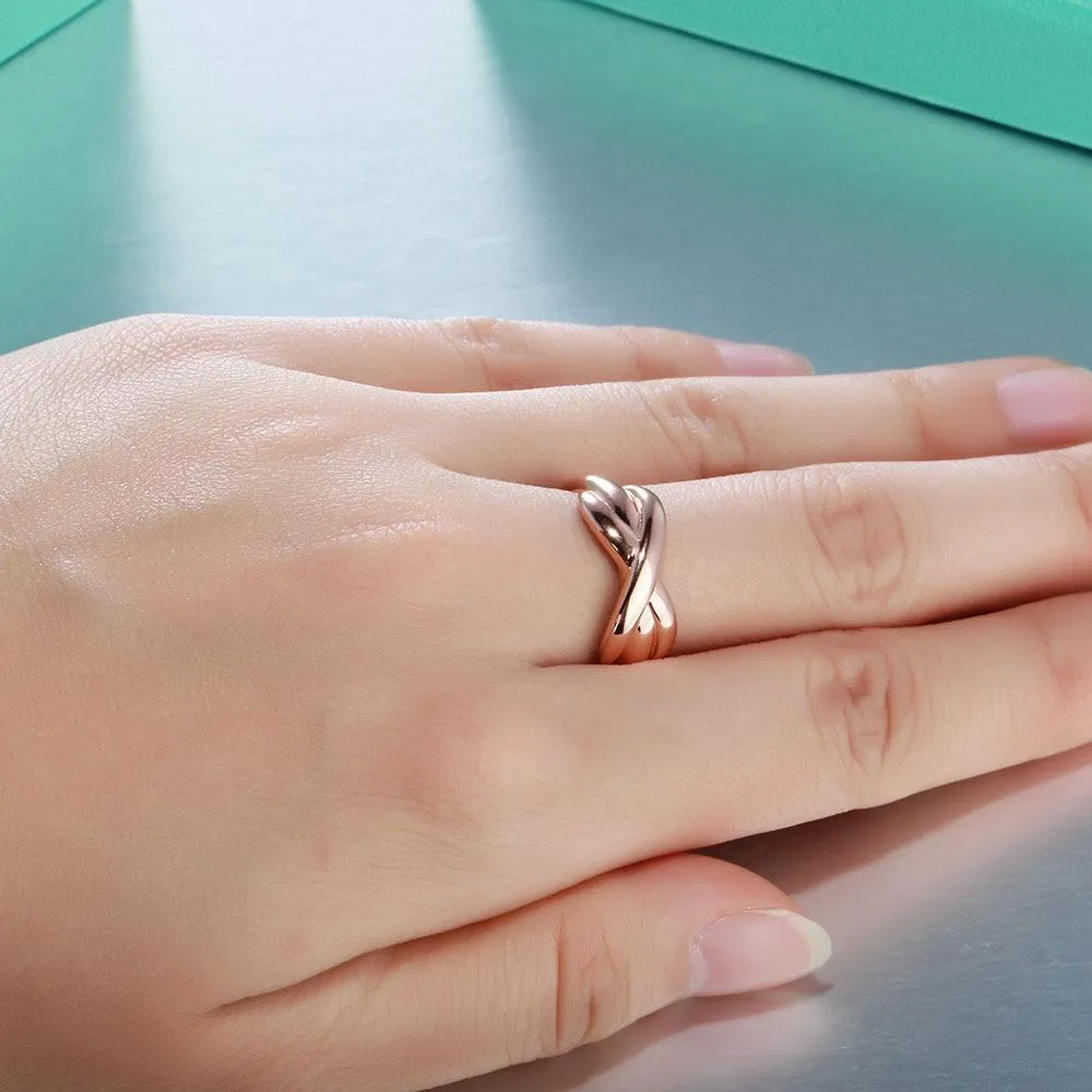 Gold Color 925 Sterling Silver Party Rings for Women with Infinity Love Pattern – Best Jewelry Gift for Her 