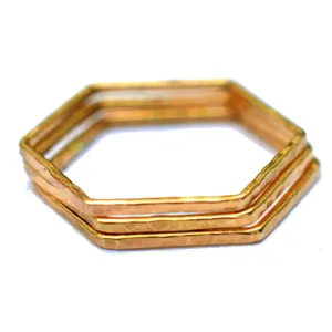 Gold Hexagon Stacking Ring
