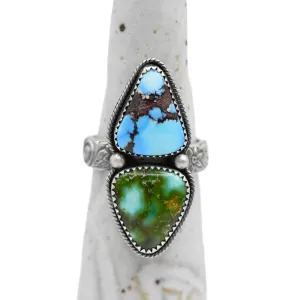 Golden Hills Turquoise & Sterling Silver Simple Ring  / U.S. Size 7 3/4