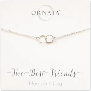 Graduation Gifts | Friends Gifts | Two Best Friends Sterling Silver Necklace - Personalized