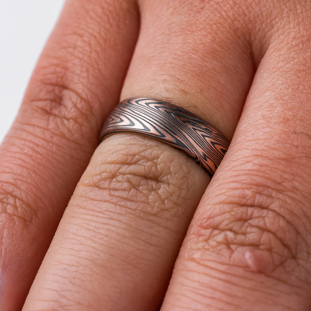 Graphic Mokume Gane Twisted Vortex Band
