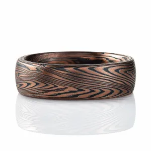 Graphic Mokume Gane Twisted Vortex Band