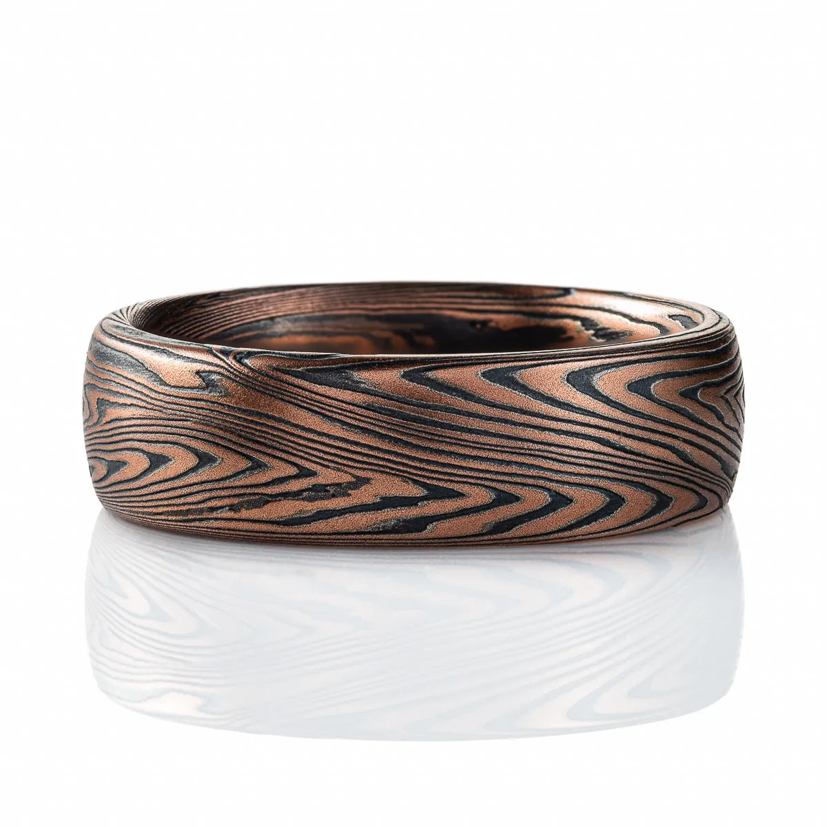 Graphic Mokume Gane Twisted Vortex Band