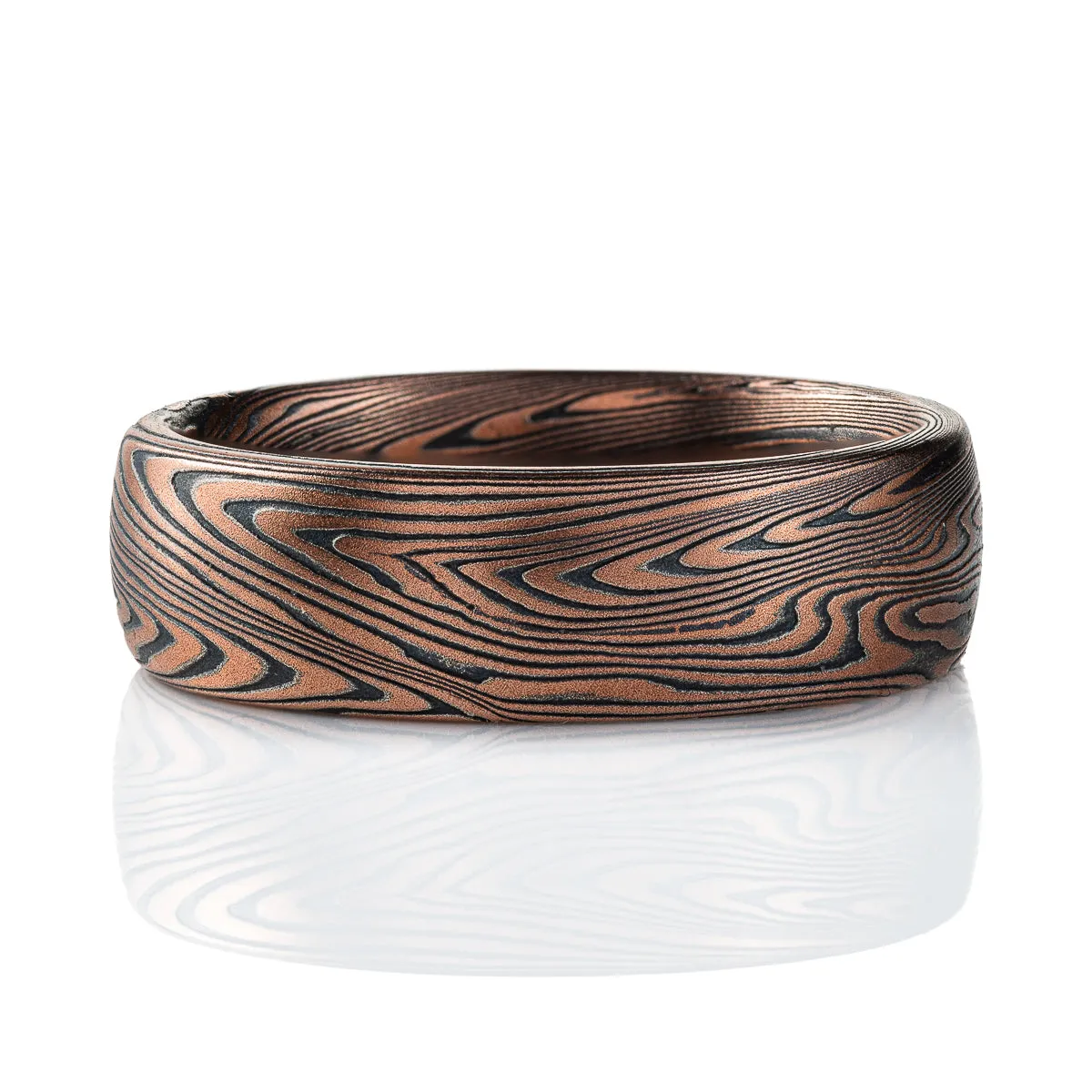 Graphic Mokume Gane Twisted Vortex Band