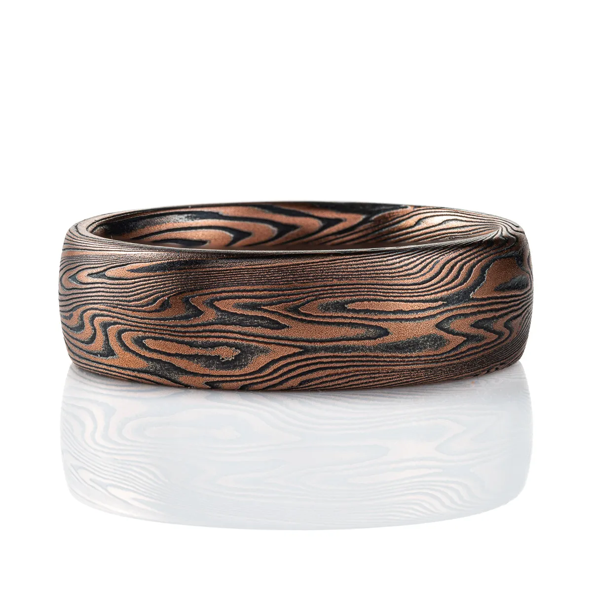 Graphic Mokume Gane Twisted Vortex Band