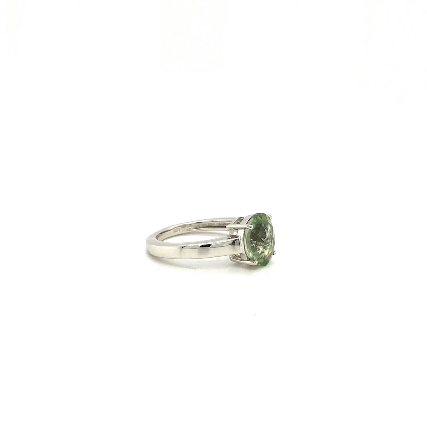 Green Amethyst Ring in .925 Sterling Silver - KSR 11677