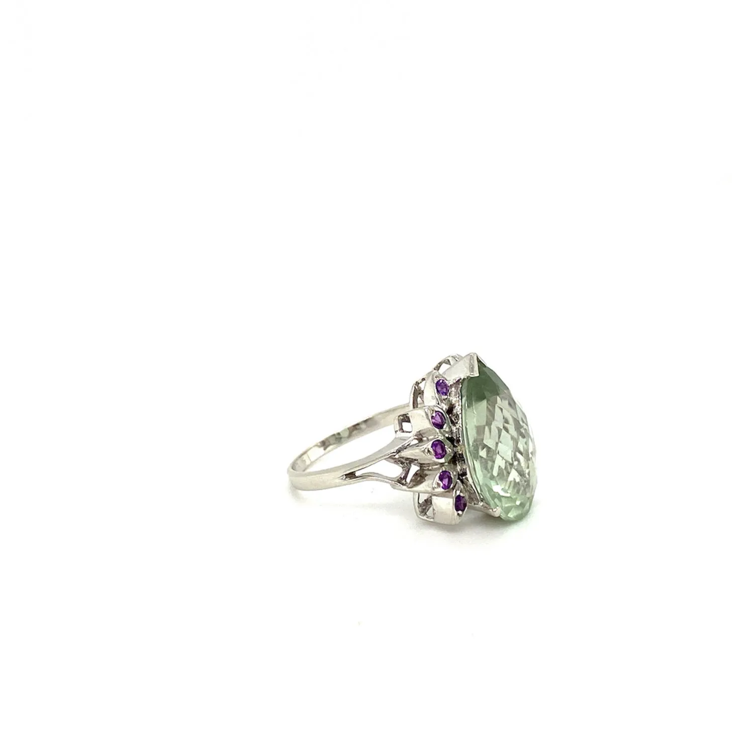 Green Amethyst Ring in .925 Sterling Silver - KSR 1320