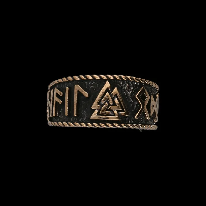 Hail Odin Valknut Bronze Ring