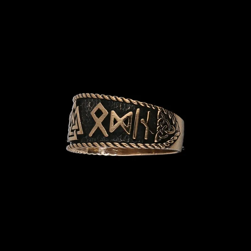 Hail Odin Valknut Bronze Ring