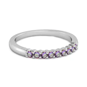 Half Eternity Mystic Topaz 925 Sterling Silver Stacking Bridal Ring