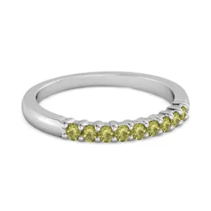 Half Eternity Peridot 925 Sterling Silver Stacking Bridal Ring