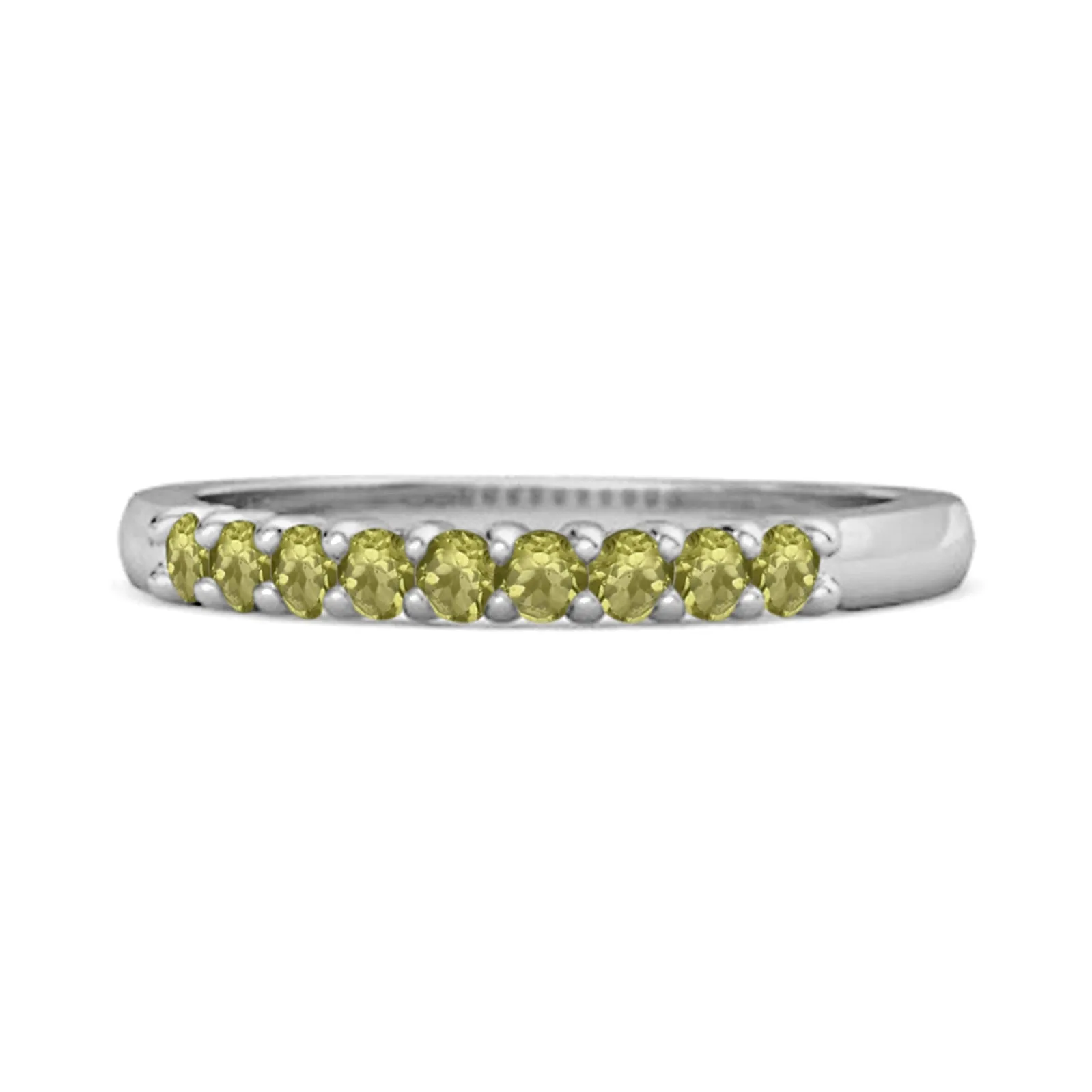 Half Eternity Peridot 925 Sterling Silver Stacking Bridal Ring