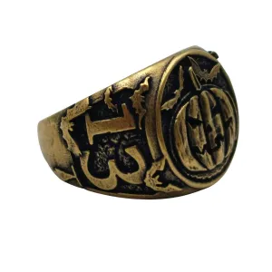 Halloween pumpkin ring from bronze