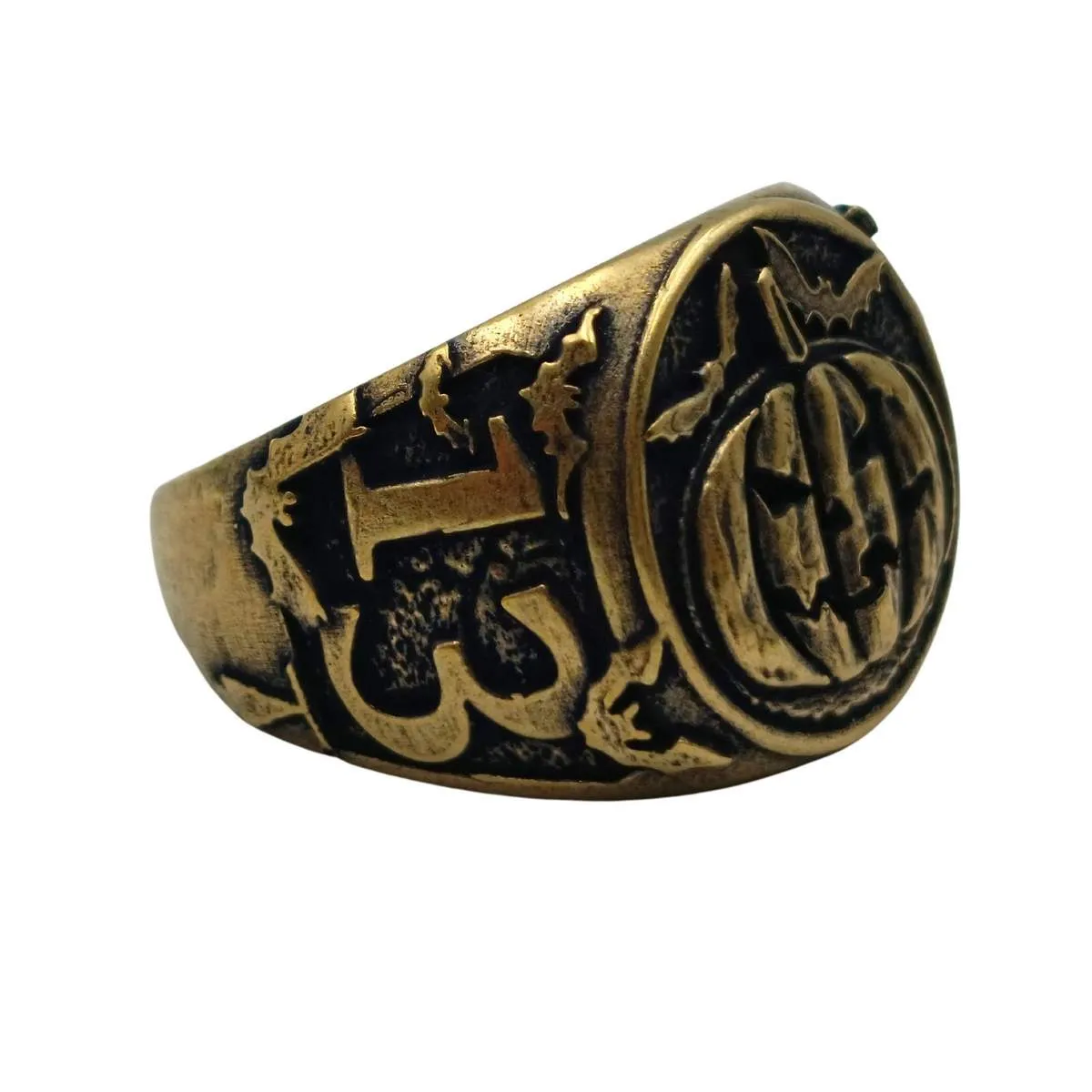 Halloween pumpkin ring from bronze