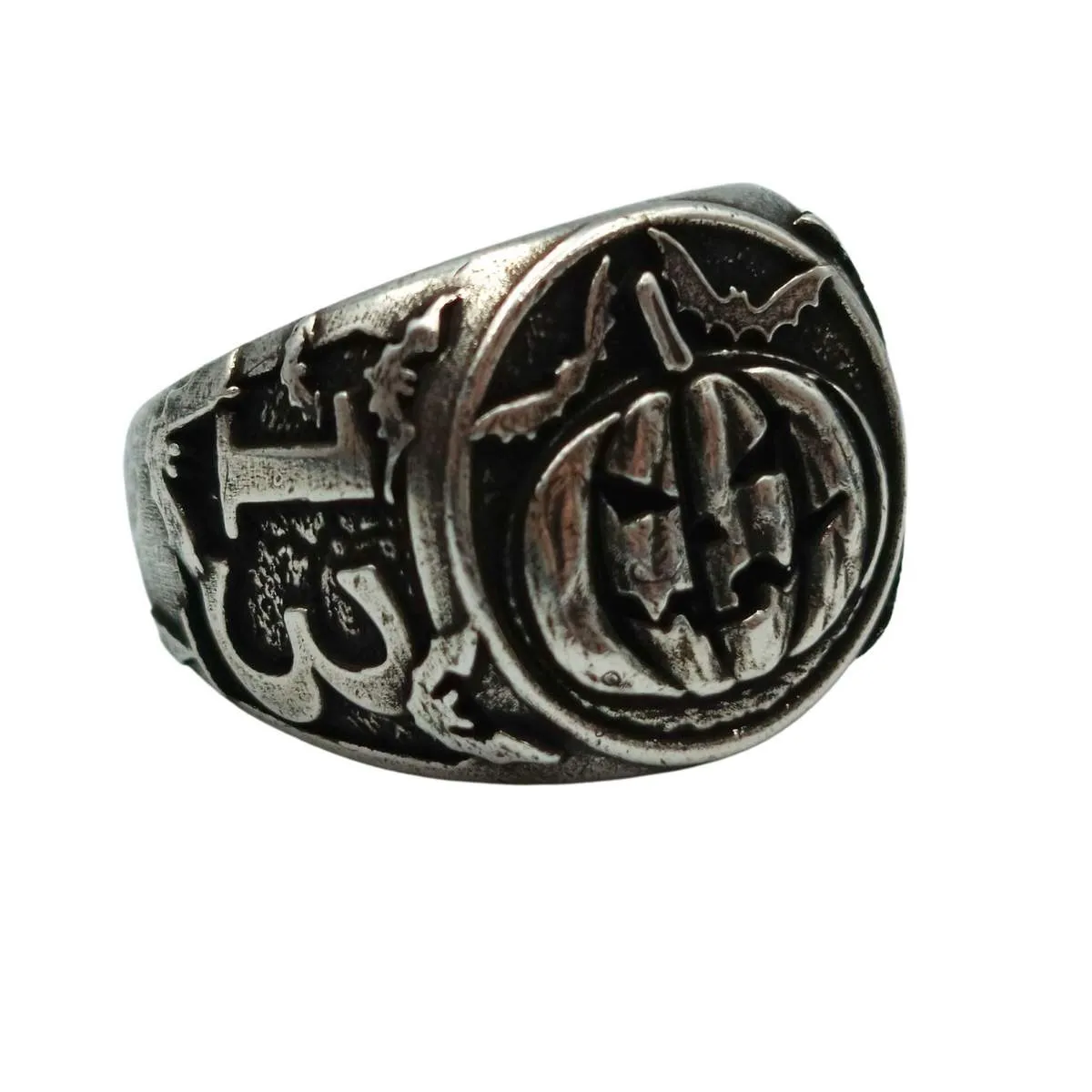 Halloween pumpkin ring from bronze