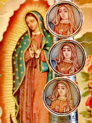 Hand painted Catholic rings