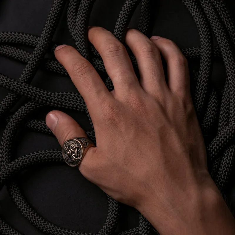 Handcrafted Odin Ring Bronze